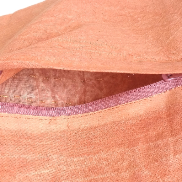 Beautiful Vintage Orange & Blue Patchwork Batik Pillow Sham from India - Picture 4 of 8